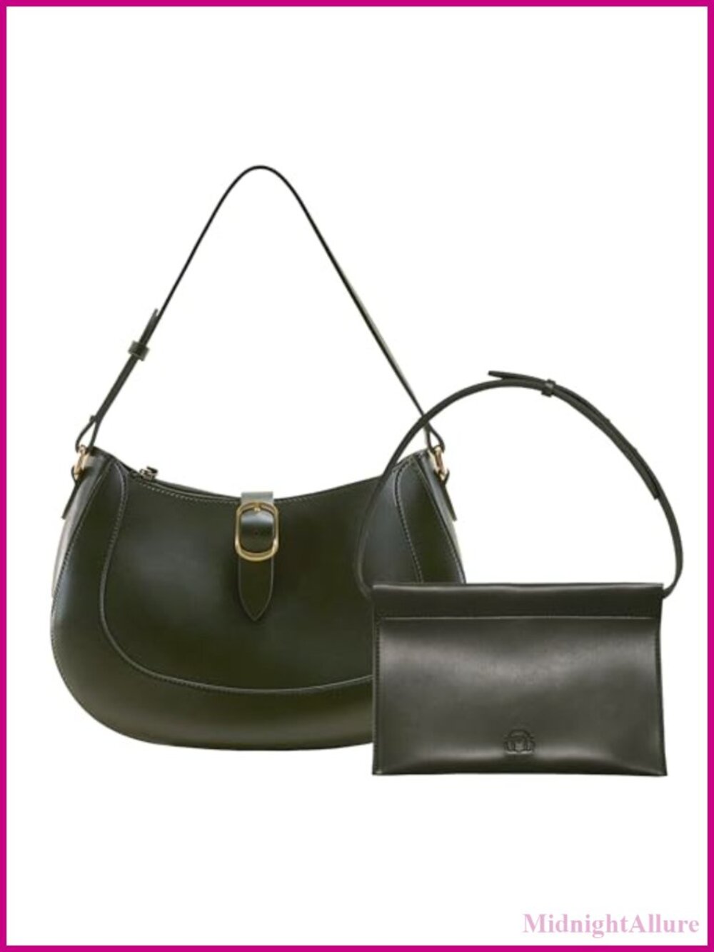Vegan Leather Crescent Hobo Bag Women's Shoulder Satchel